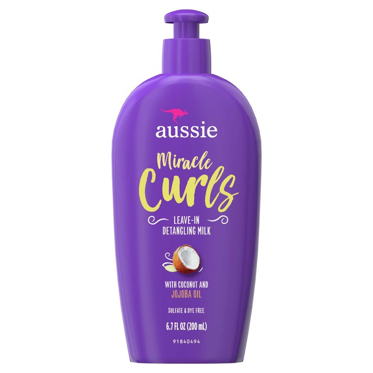 Aussie Miracle Curls Leave-in Detangling Milk, for Curly Hair Types Paraben Free, 6.7 fl oz - Wal... | Walmart (US)