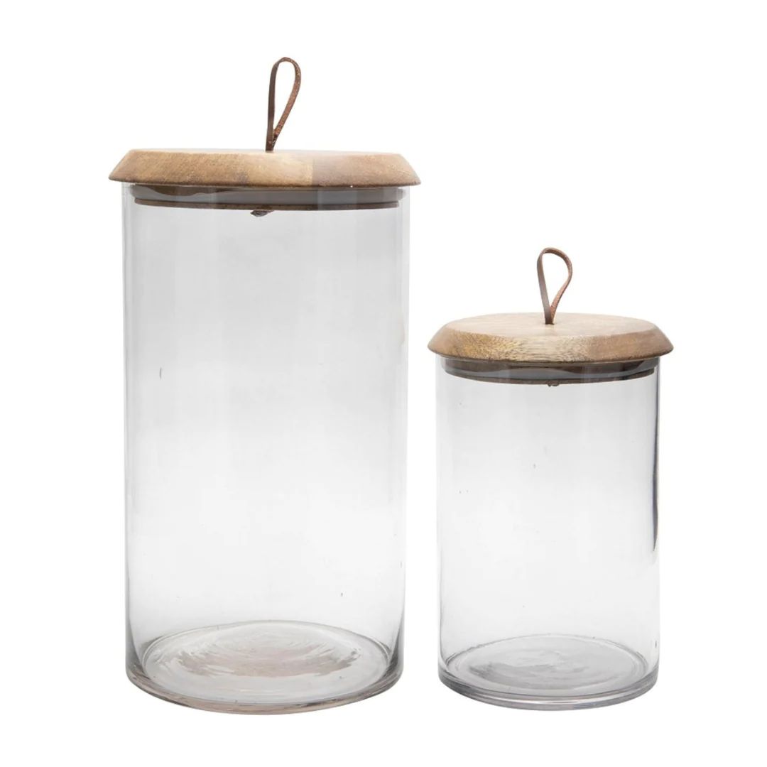 Glass Canister with Mango Wood Lid | Megan Molten