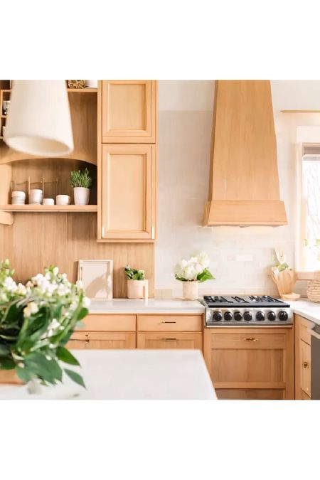 Decorate your bright and airy kitchen with warm wood utensils and decor, ceramics with texture, greenery and flowers, and touches of warm metal lighting and hardware. Add vintage inspired touches with aged pottery, textured glass, wooden kitchenware, and other antique inspired kitchen decor.

#LTKhome #LTKVideo