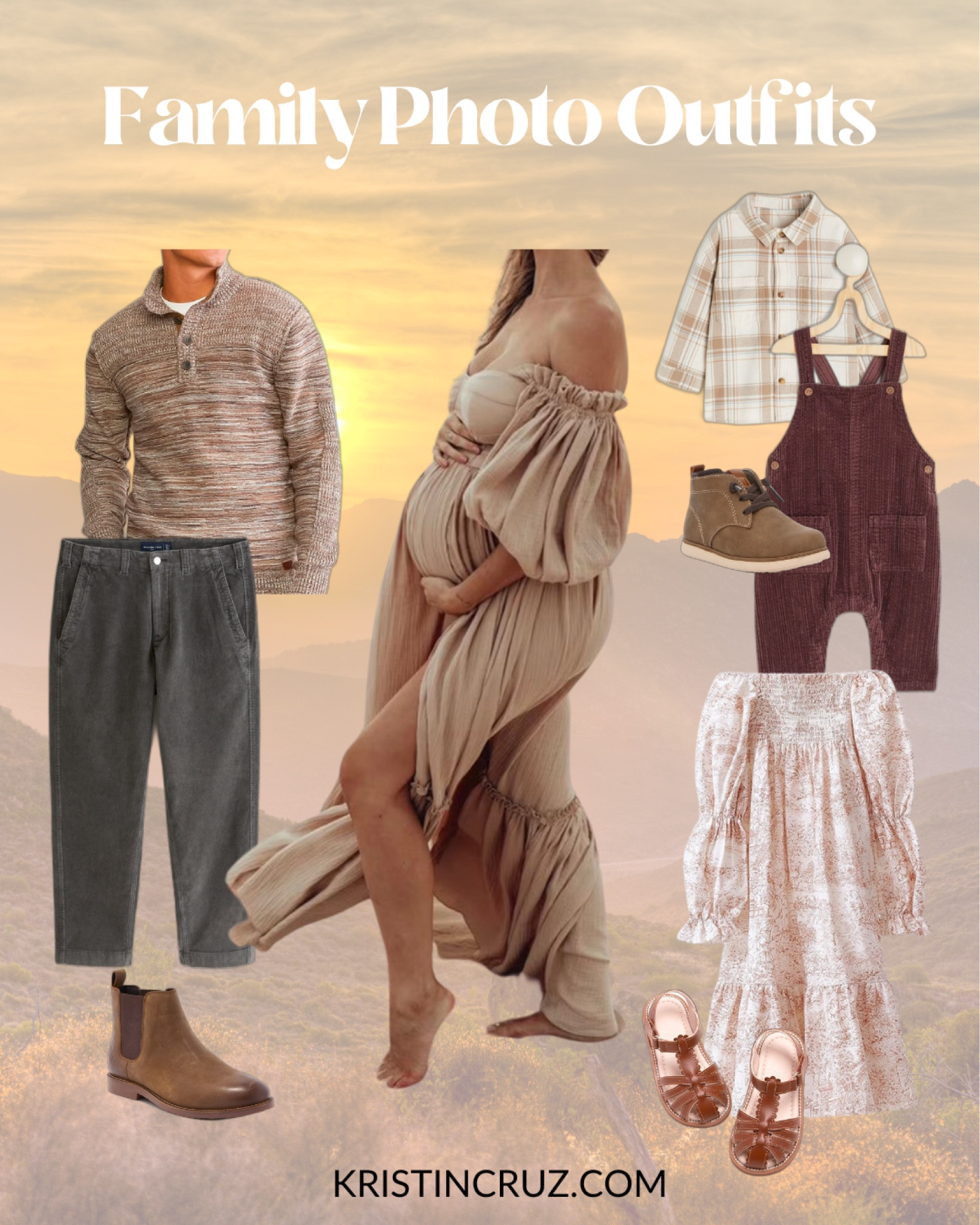 This collections of outfits for a family of 4 with one on the way has all the texture and interest you need to make your Family Photoshoot a success! An epic dress for mom with complimenting coordinated outfits in the perfect palette for most locations and editing styles. I pulled it all together so you don’t have to!  Curated by a Photoshoot Stylist. 😍

#LTKSeasonal #LTKfamily #LTKbump