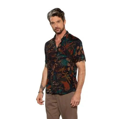 Camisa Masculina Comfort Manga Curta DLZ - Floral | Netshoes | Netshoes (BR)