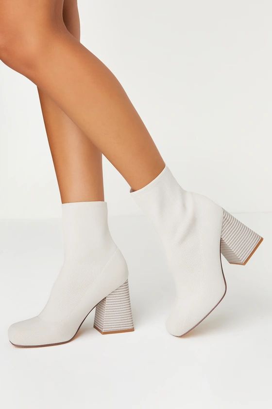 Talyia Bone Knit Mid-Calf Sock Boots | Lulus (US)