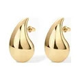 PAVOI Teardrop Chunky Hoop Earrings, Yellow Gold, 14K Gold Plated, Lightweight Drop Earrings, 22m... | Walmart (US)