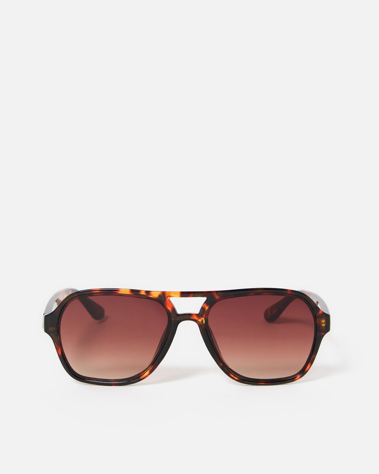 Brown Faux Tortoiseshell Double Bridge Sunglasses | Oliver Bonas | Oliver Bonas (Global)
