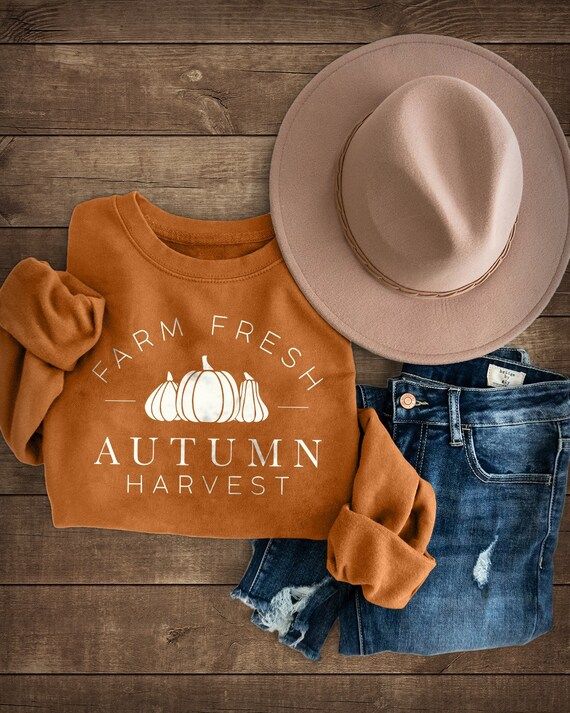 Farm Fresh Autumn Harvest Pumpkins Sweatshirt, Autumn Shirt, Farm Fresh Sweater, Fall Lovers Shir... | Etsy (US)