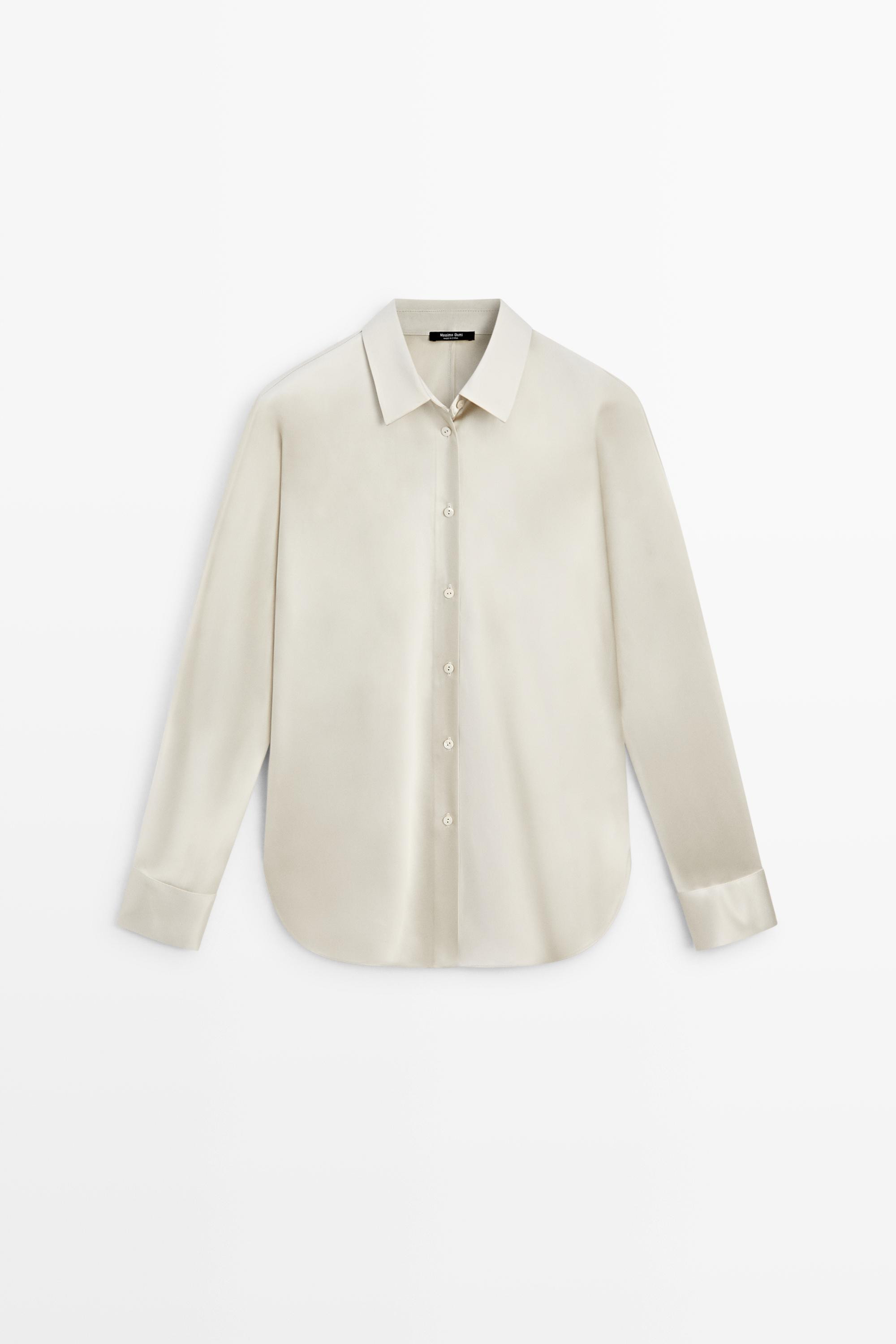 Flowing satin shirt | Massimo Dutti US