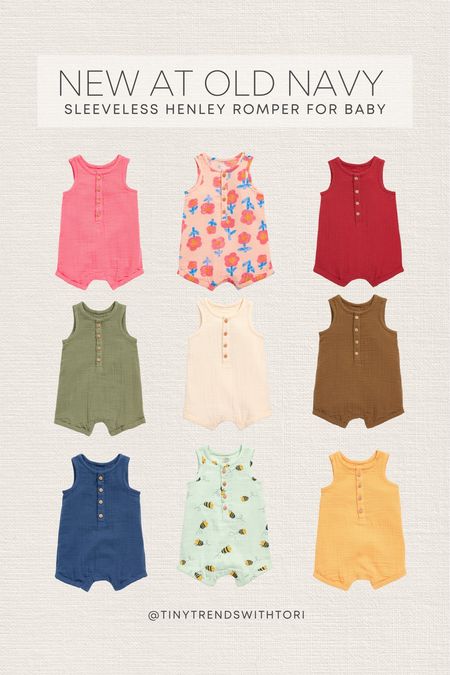 New at old navy - sleeveless henley romper for baby - comes in 9 different colors! 

#LTKkids #LTKFind #LTKbaby
