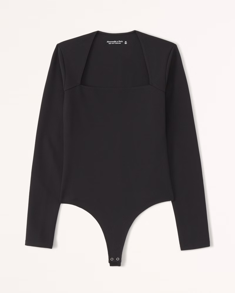 Long-Sleeve Ponte Squareneck Bodysuit | Abercrombie & Fitch (US)