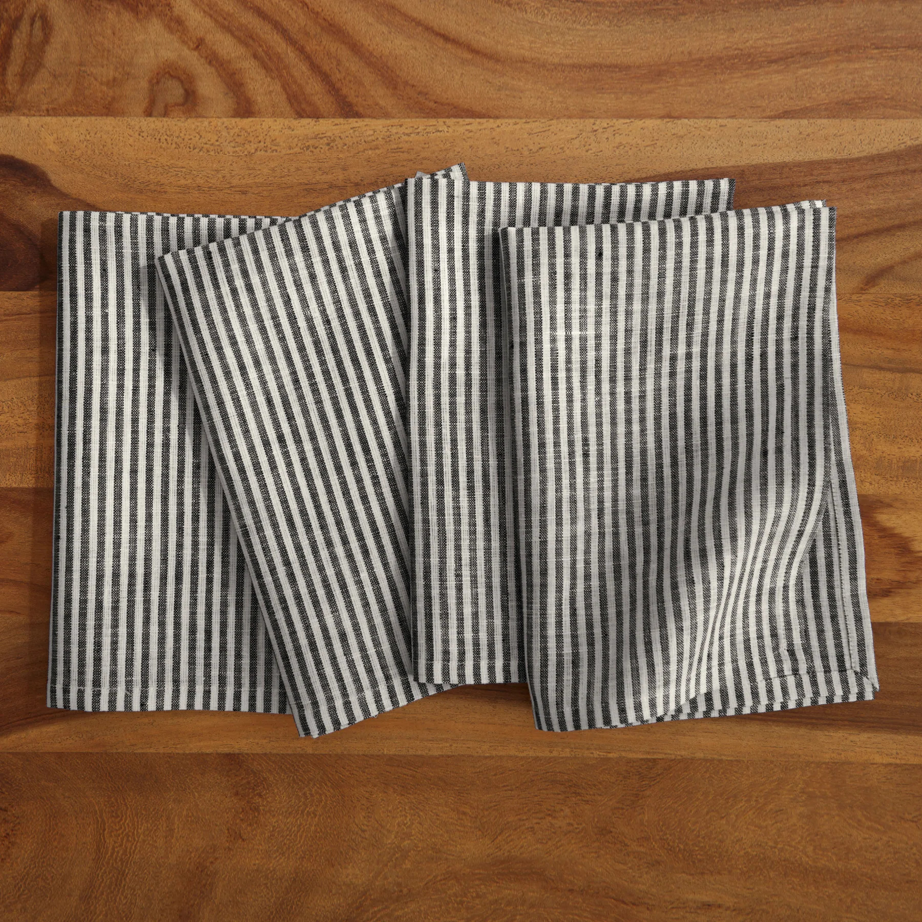 Narrow Stripe - 100% Pure Linen Dinner Napkins | Wayfair North America