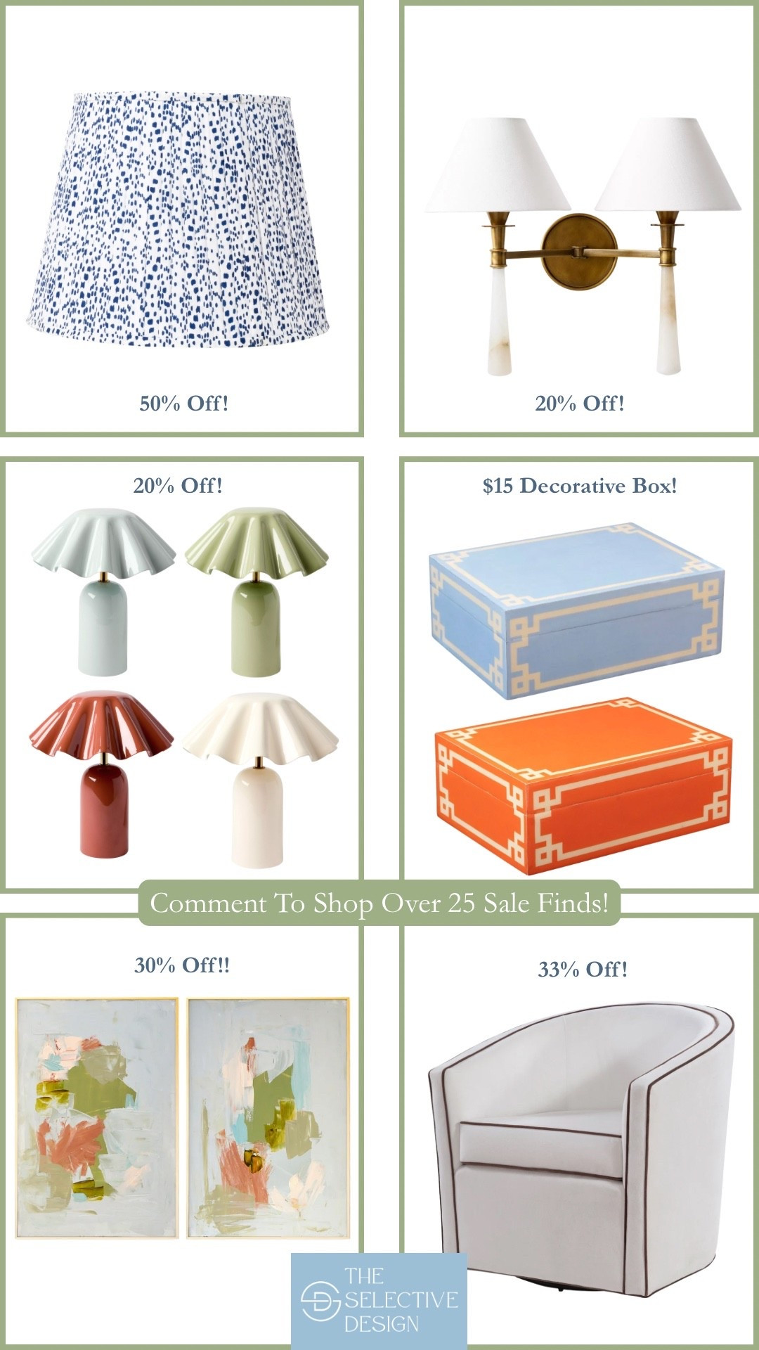 So many great home decor finds on sale! a classic living room chair at a great price, a gorgeous abstract  fine art print set on sale, pretty decorative boxes under $15, a printed lampshade 50% off, and lighting from Serena and Lily on sale!   

Classic living room decor | traditional living room decor | Grandmillennial living room decor | home decor on sale | affordable home decor | sale finds 

#LTKHome #LTKSaleAlert