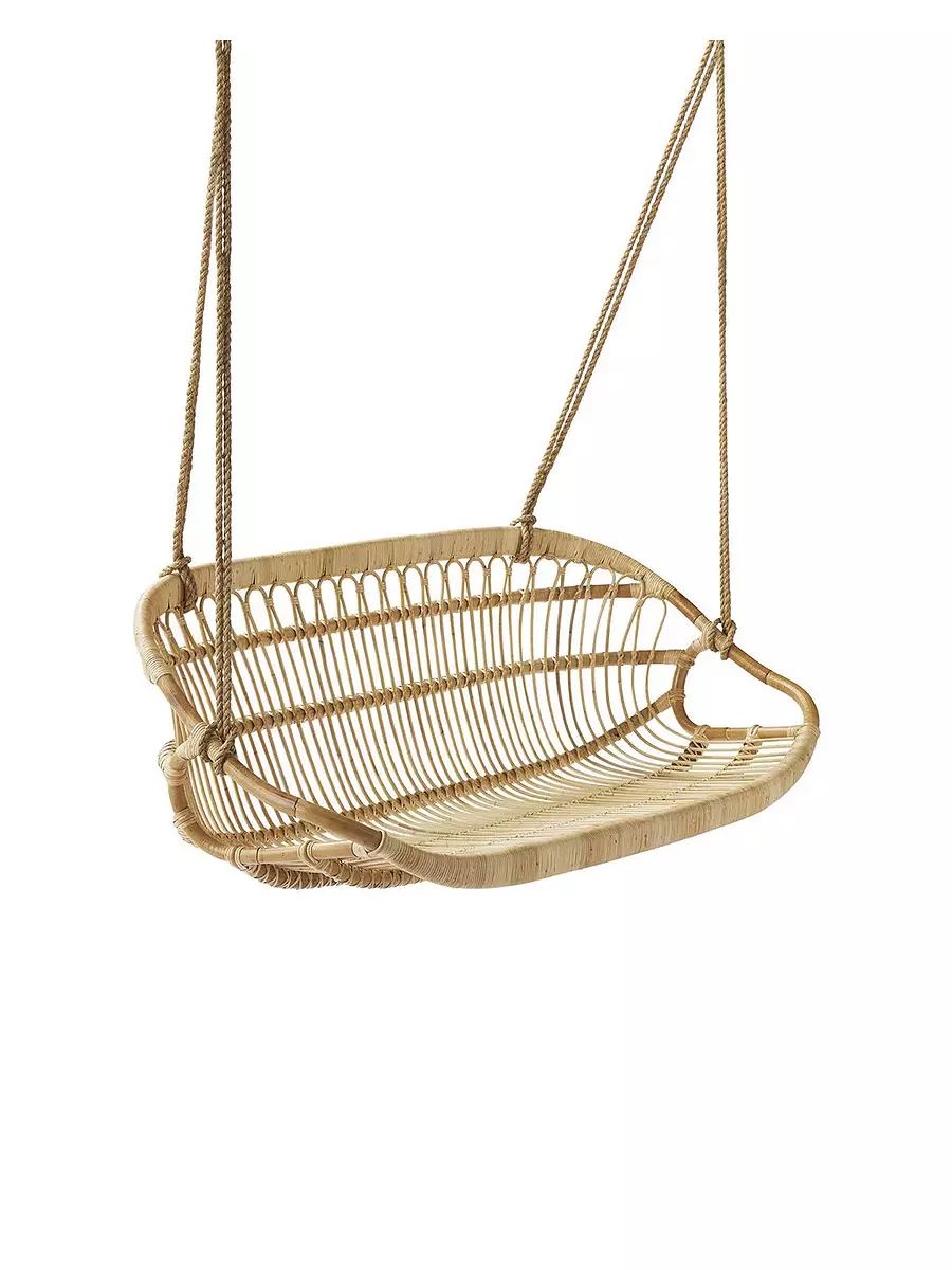 Hanging Rattan Bench | Serena and Lily