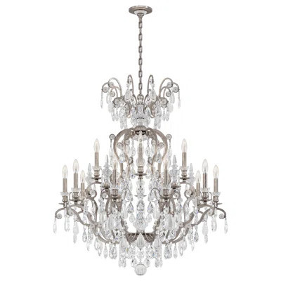 Renaissance 16 - Light Candle Style Tiered Chandelier with Crystal Accents | Perigold