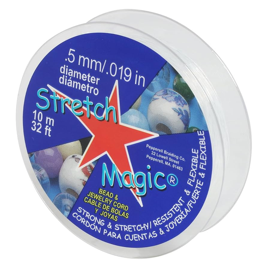 Stretch Magic Elastic Beading Cord – Clear Color, 0.5mm in Diameter, 10-Meter (32 ft) - Easy to... | Amazon (US)