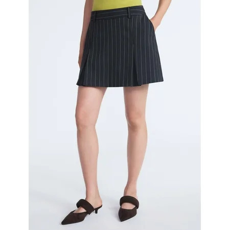 Scoop Women’s Pinstripe Pleated Mini Skirt, Sizes 0-20 | Walmart (US)