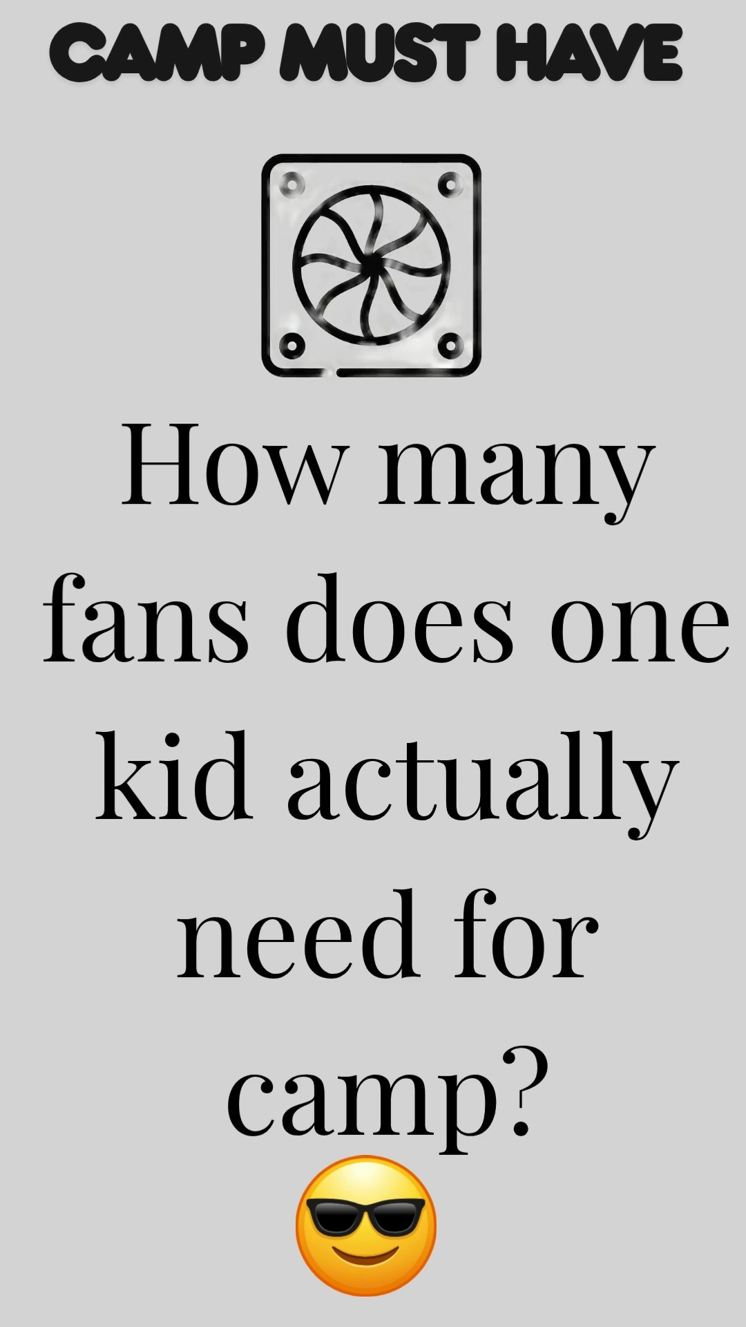 I started with one fan… and somehow we now have options for every possible situation 😅
But honestly? Camp is HOT and each one actually serves a purpose:
✔️ Clip-on for the bunk
✔️ Handheld for walking around
✔️ Neck fan for hands-free
✔️ Desk fan for downtime
✔️ Mist for very hot days
Overkill? Maybe.
Necessary? Also maybe 😂
Linking all my favorites—save this before you pack!!
#campmusthaves #camppacking #summercamp #amazonfinds #LTKmomlife 

 