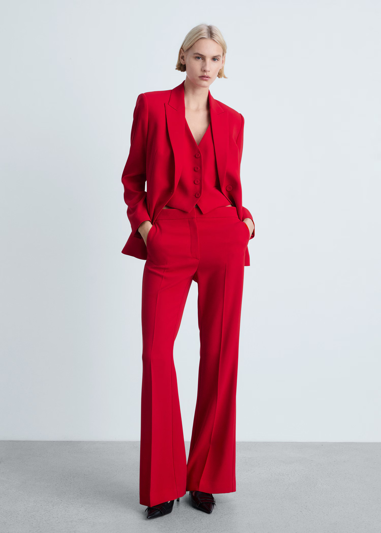 Wideleg suit trousers - Women | MANGO USA | Mango (US/MX/AU)