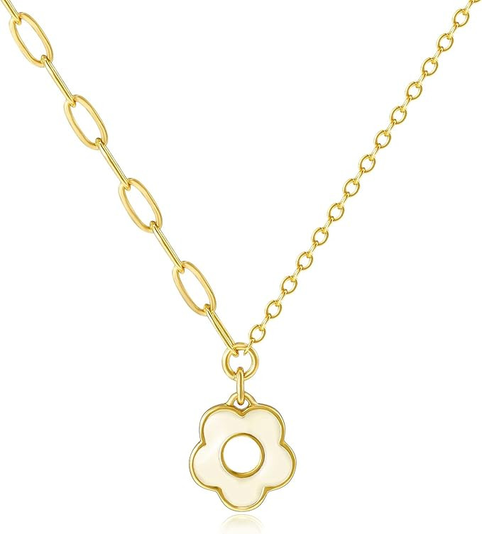 LANE WOODS Dainty Gold Necklaces: Pendant Necklace for Women Trendy Long Gold Plated Cute Choker ... | Amazon (US)