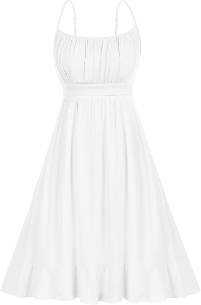 GRACE KARIN Women's Spaghetti Strap Floral Dress Ruffle Hem Pleated Casual Summer Dress Boho Flow... | Amazon (US)