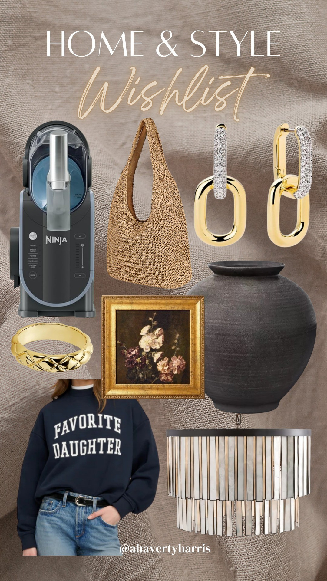 Current Home and Style Wishlist - slouchy woven bag, straw bag, gold jewelry, slushie maker,  gold earrings,  oversized vase, wall art,  crewneck sweatshirt,  shell chandelier - lots of great deals with prime Day,  @Target deal days and @Ana Luisa sale!

#LTKSaleAlert #LTKHome #LTKootd