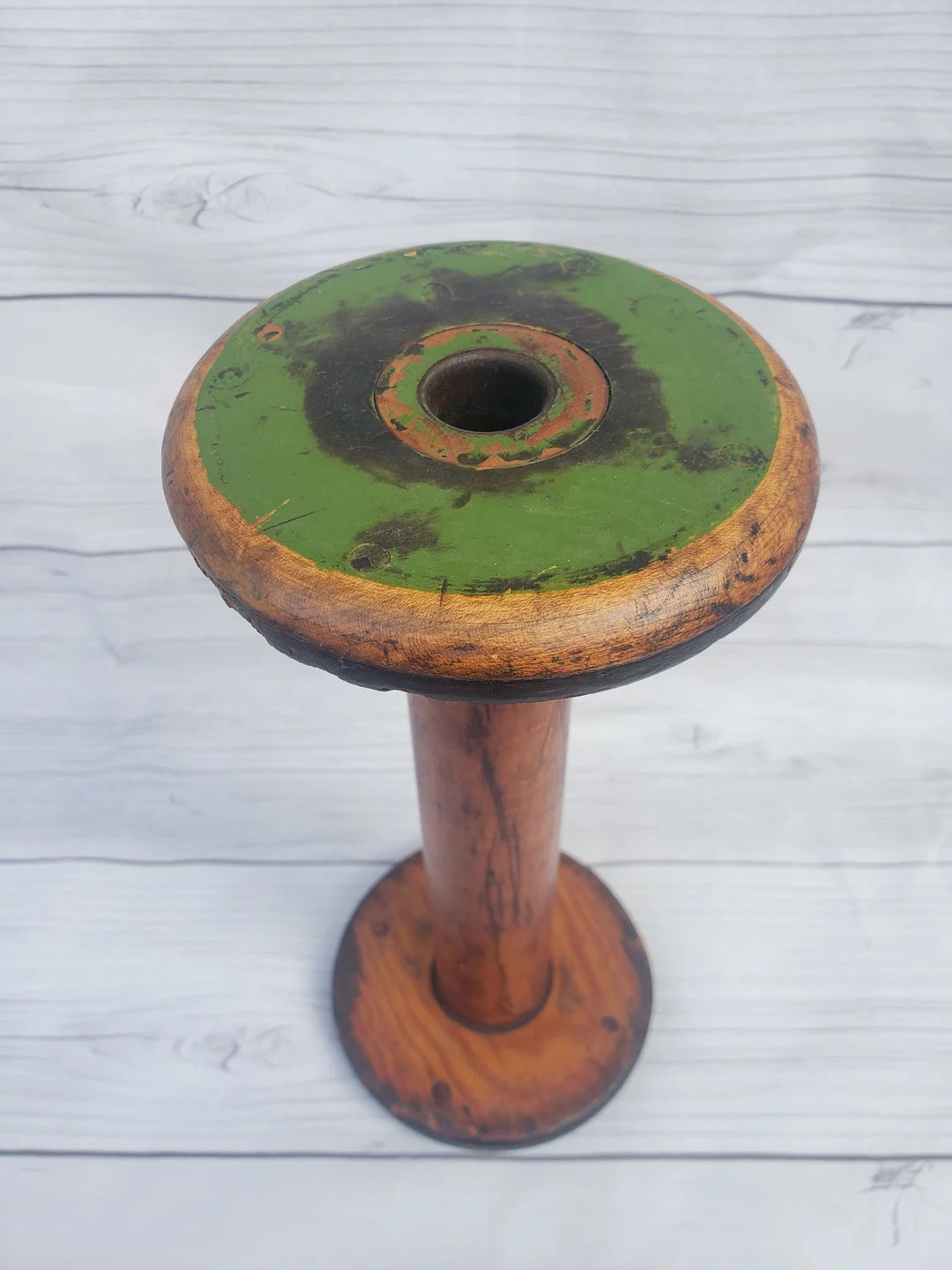 Large Vintage Primitive Wooden Textile Thread Industrial Spool | Etsy (US)
