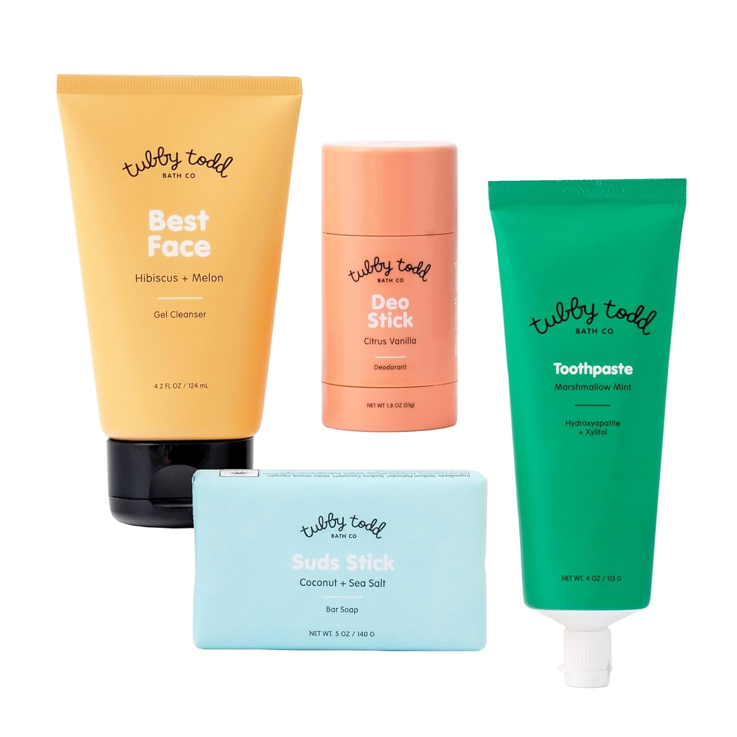 Tubby Todd Kids Sensitive Skincare Routine - The Kickstart Bundle - Gentle Bar Soap 5 Oz, Face Wa... | Amazon (US)