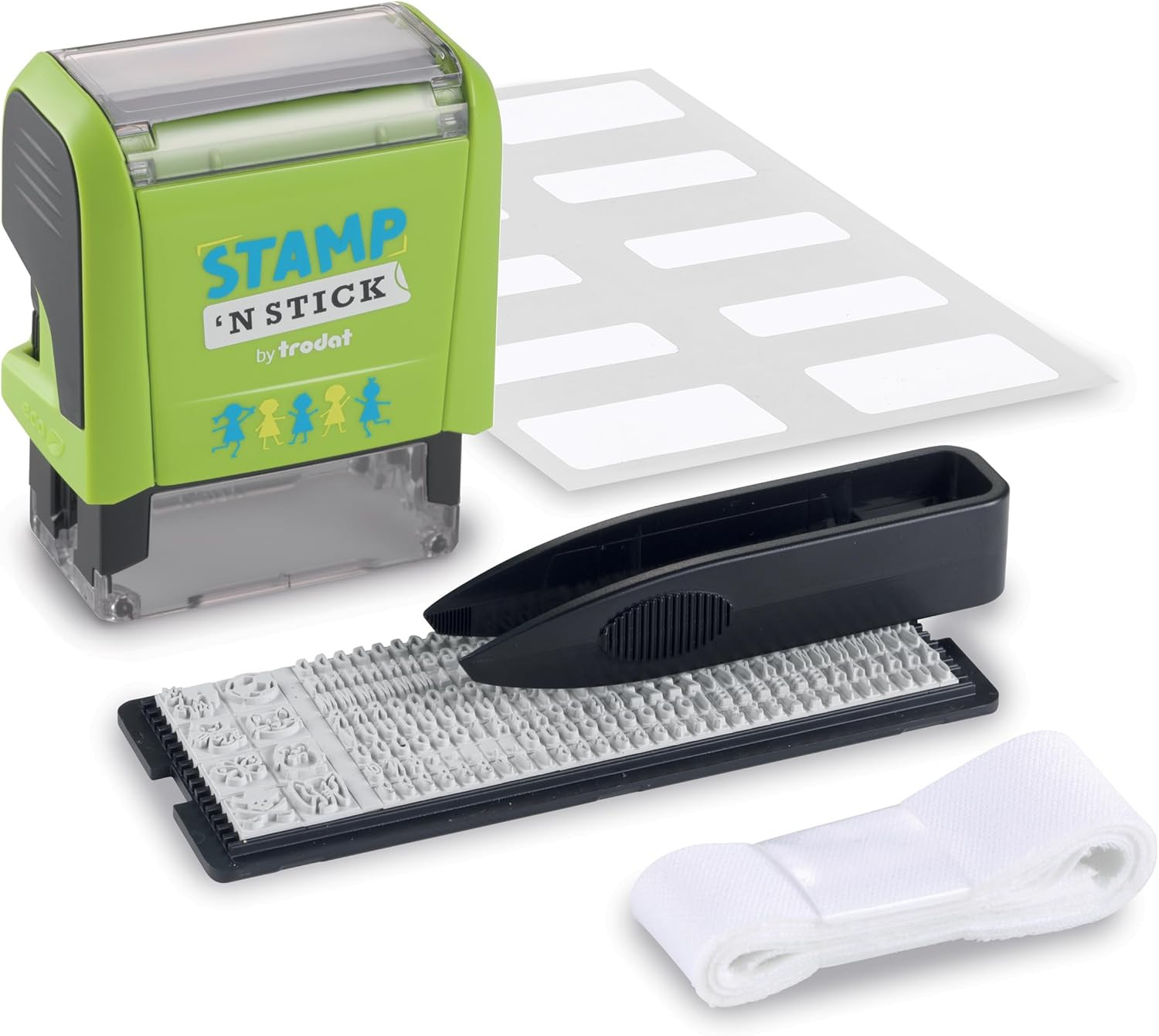 Trodat Stamp 'N Stick Clothes and Personal Belongings DIY Stamper, English Text with Special Characters – 3 Lines – Dermatologically Tested Ink, Dishwasher and Washing Machine Safe Ink | Amazon (US)