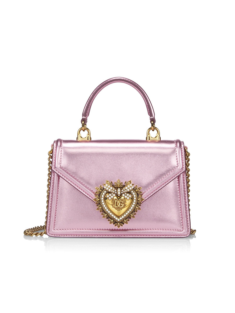 Women's Devotion Metallic Leather Top Handle Bag - Pink Laminato | Saks Fifth Avenue