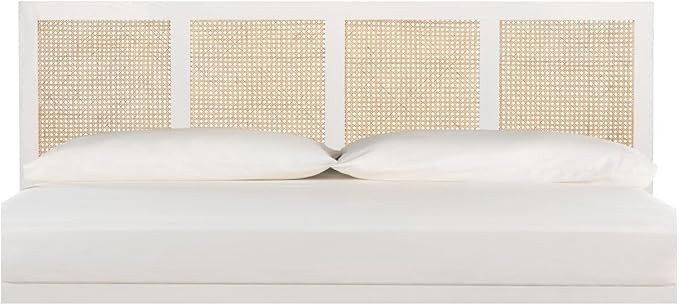 SAFAVIEH Home Collection Vienna White Wash Cane King Headboard Platform | Amazon (US)