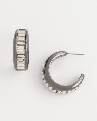 No Droop™ Hematite Baguette Hoop Earrings | Chico's