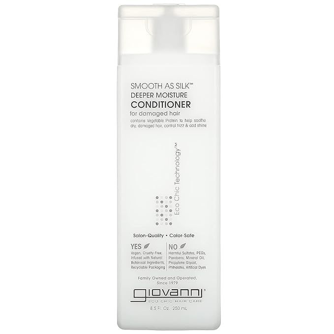 GIOVANNI Smooth as Silk Deeper Moisturizing Conditioner, 8.5 oz. Calms Frizz, Detangles, Wash & G... | Amazon (US)