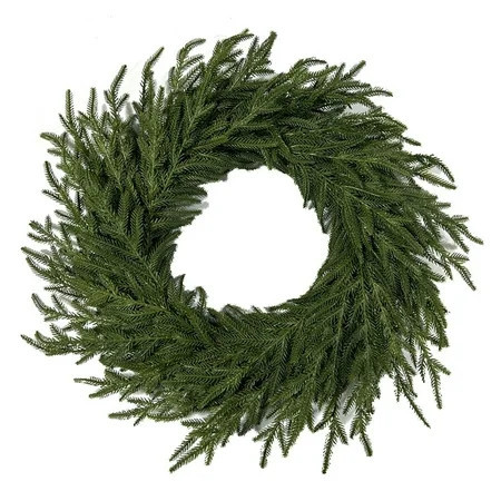 Pine Wreath - Christmas Wreaths for Front Door - Real Touch Pine Wreath - Large Artificial Green Wreaths for Walls Windows Porches Farmhouse Indoor Outdoor Home Decor（22in） | Walmart (US)