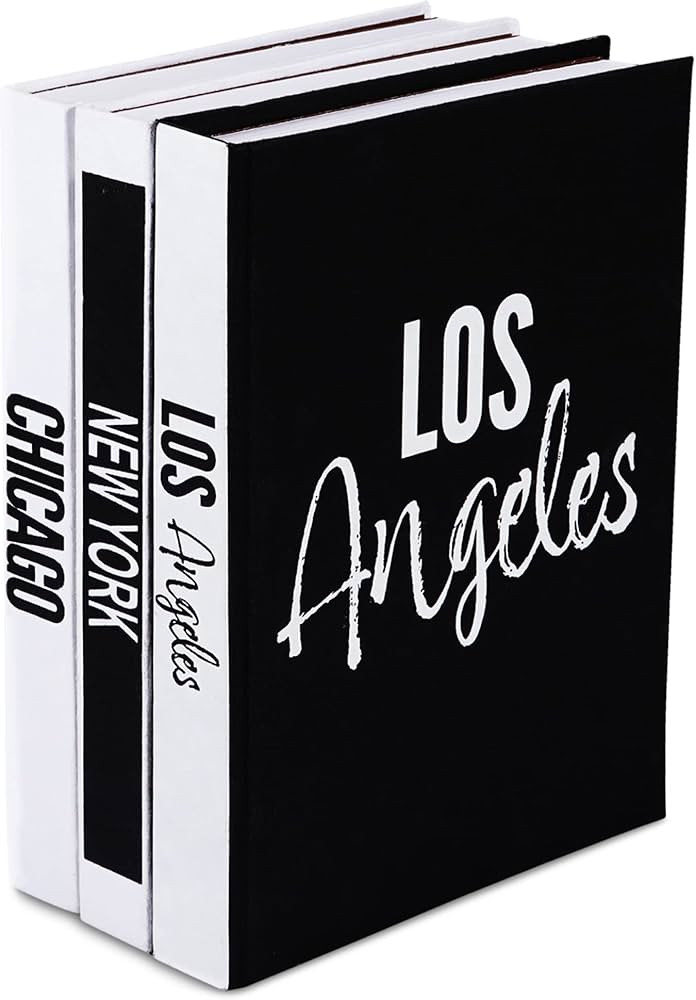 Set of 3 Decorative Books for Home Decor –New York, Chicago, Los Angeles Hardcover Journal w/ 1... | Amazon (US)