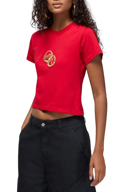 Jordan Brooklyn Puffy Graphic Tee in Gym Red/White at Nordstrom, Size Medium | Nordstrom