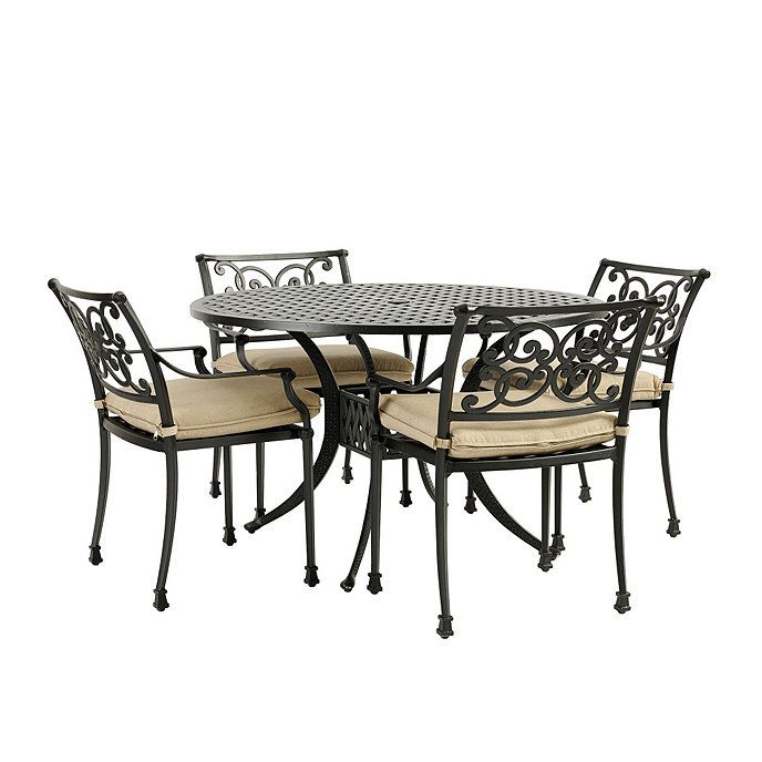 Amalfi 5-Piece 48' Round Dining Set with Cushions | Ballard Designs | Ballard Designs, Inc.