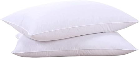 puredown® Goose Feathers and Down White Pillows with 100% Soft Cotton Cover, Bed Sleeping Hotel ... | Amazon (US)