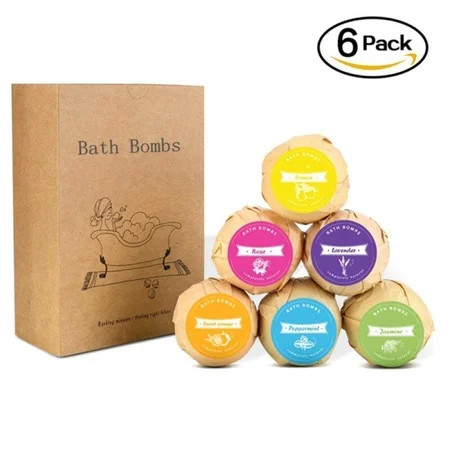 6-piece bath salt ball set, romantic fragrance bubble bomb, natural essential oil bubble bath ball S | Walmart (US)