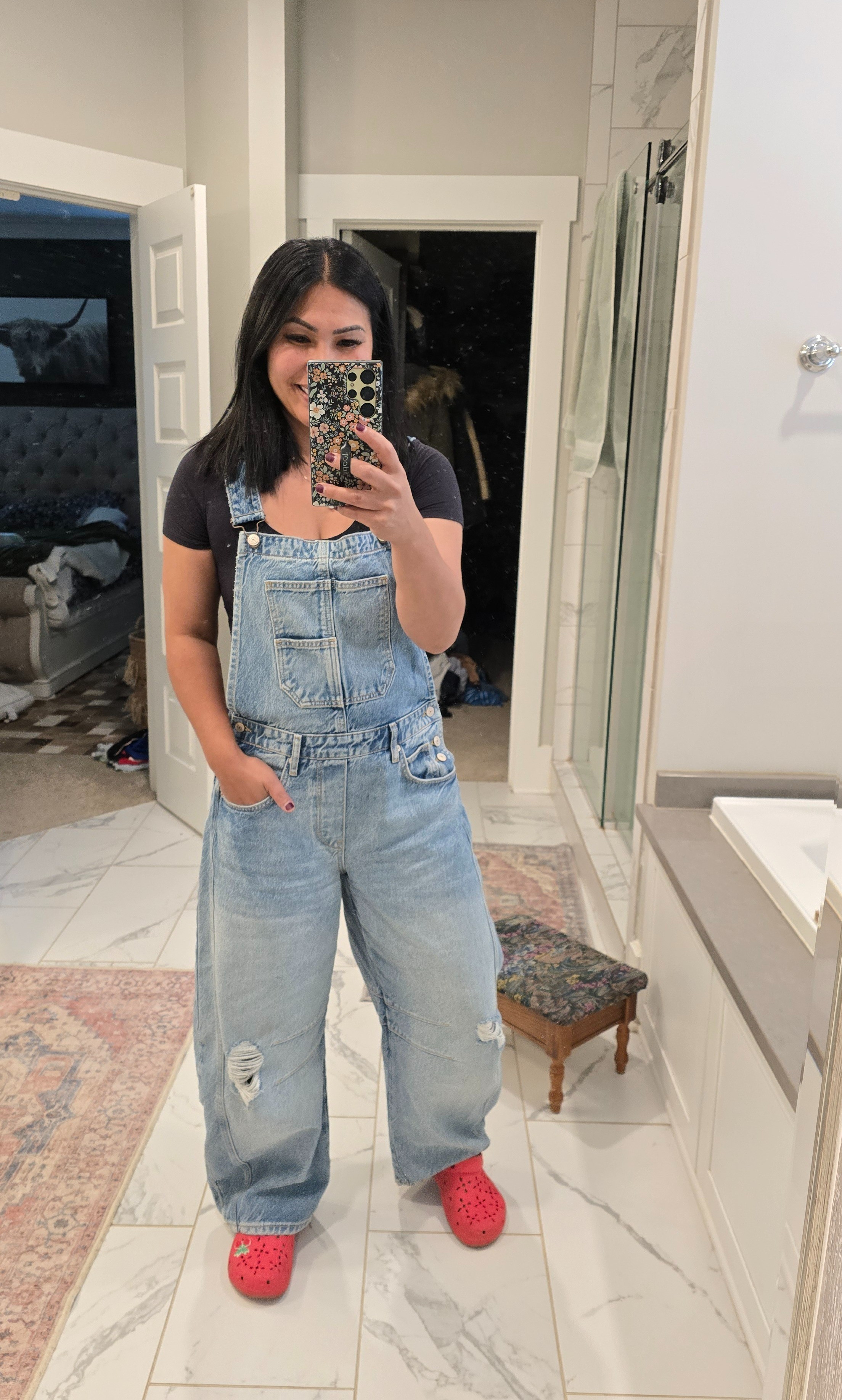 Comfiest overalls. Compared to their barrell jeans, these actually look good on me.  Overalls small Tee largeCrocs 6 runs largeBra tts

#LTKShoeCrush #LTKStyleTip #LTKOver40