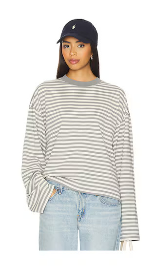 Bloom Long Sleeve Top in Ash Stripe | Revolve Clothing (Global)