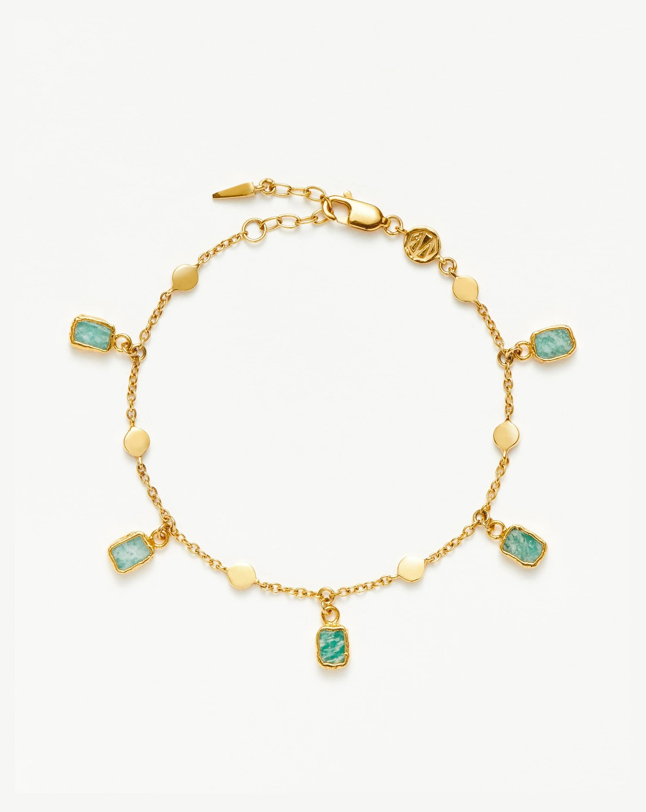 Lena Charm Bracelet - Gold/Amazonite | Missoma UK | Missoma UK