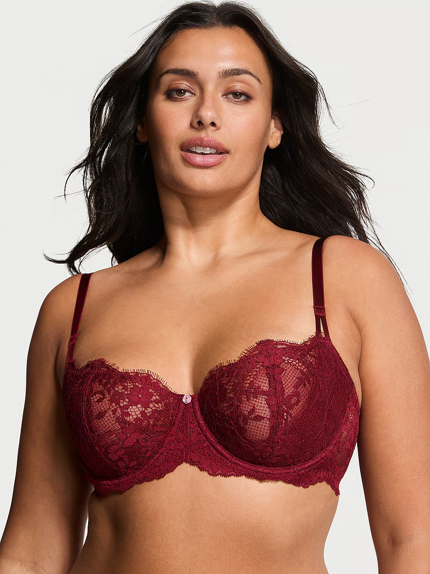 Buy Wicked Unlined Lace Balconette Bra, Sangria Red - Order Bras online - Victoria's Secret US | Victoria's Secret (US / CA )