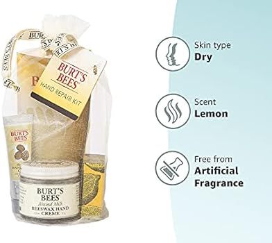 Burt's Bees Gift Set, 3 Hand Repair Moisturizing Products - Almond & Milk Cream, Lemon Butter Cut... | Amazon (US)