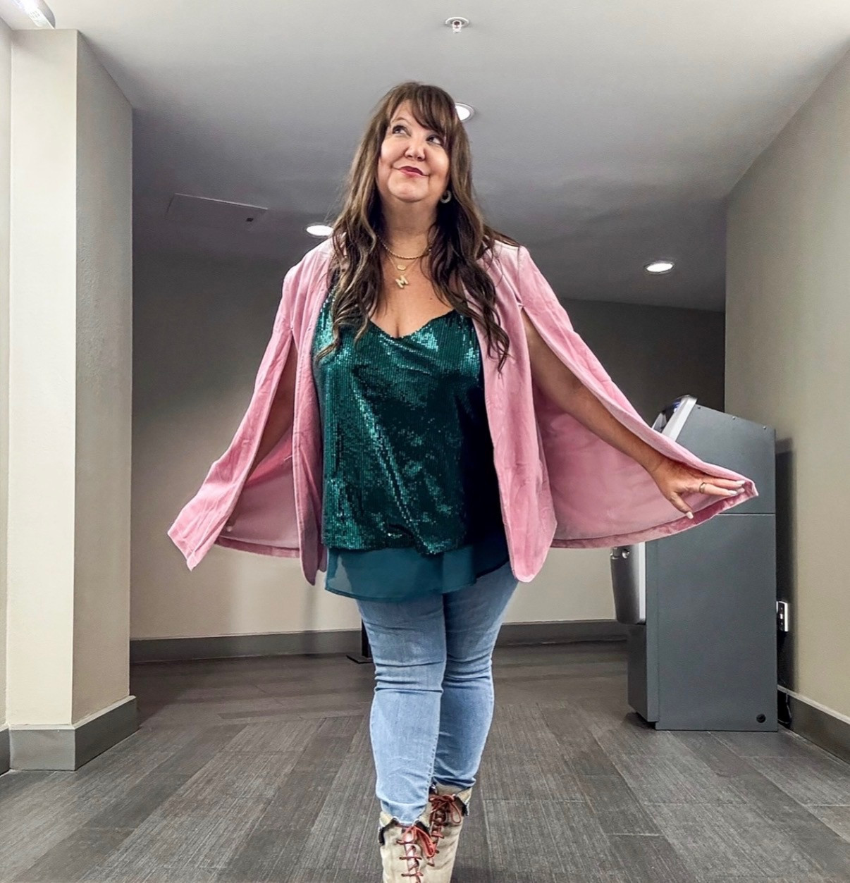 A flirty and fun holiday party look! A absolutely adore this capelet. I've worn it to casual, cocktail and formal events. 

 #LTKHoliday #LTKOver40 #LTKPlusSize