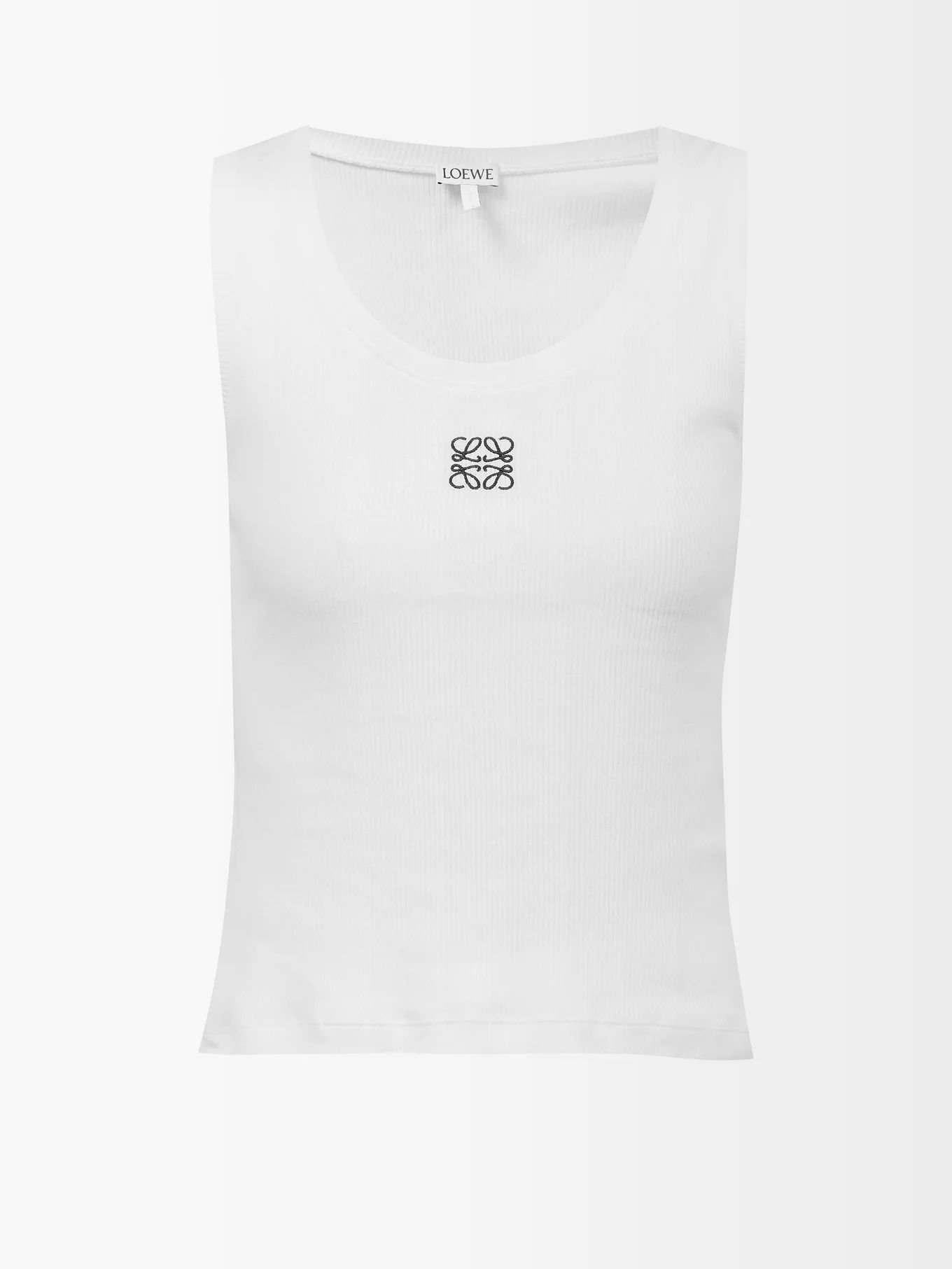 Anagram-embroidered ribbed-jersey tank top | Matches (EU)