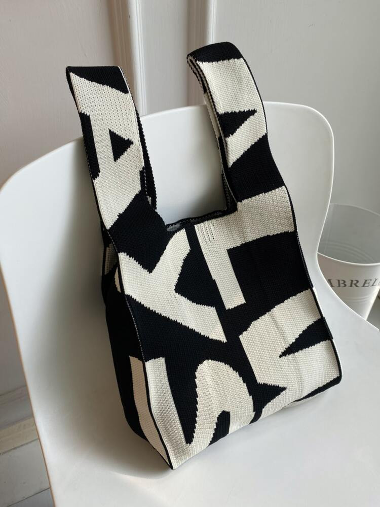 Letter Graphic Crochet Bag | SHEIN