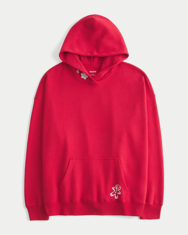 Oversized Glitter Print Sugar Graphic Hoodie | Hollister (US)
