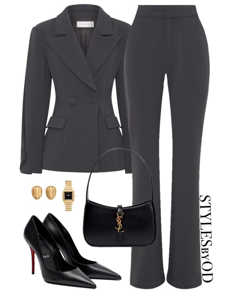FORMAL CHIC IN GREY🩶

Looking polished and stylish in this monochromatic charcoal palette. This outfit is all about the impact of a tailored silhouette—pairing a structured blazer co-ord with classic black stiletto pumps, a sleek shoulder bag, and polished gold accents for an effortlessly commanding and timeless capsule vibe✨

#LTKfashion #LTKstyletip #machtingset #smartcasual

#LTKSeasonal #LTKootd #LTKWorkwear