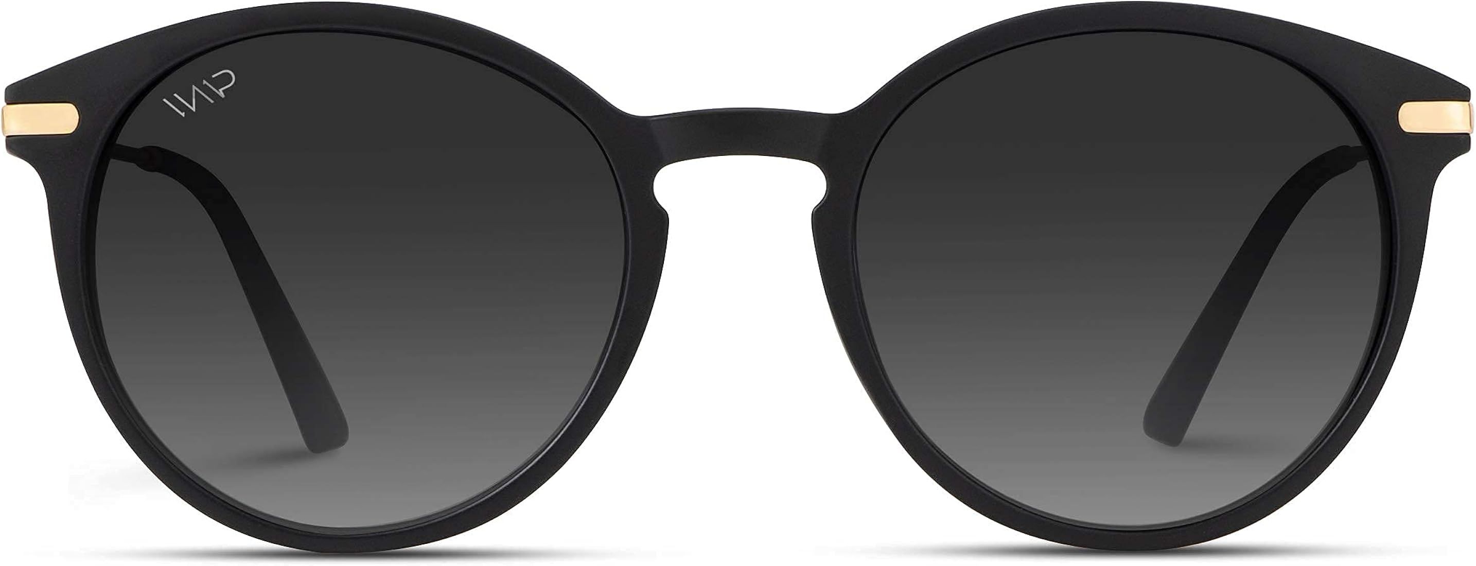 WearMe Pro - Women's Oversized Round Sunglasses with Trendy Gold Metal Temple | Amazon (US)