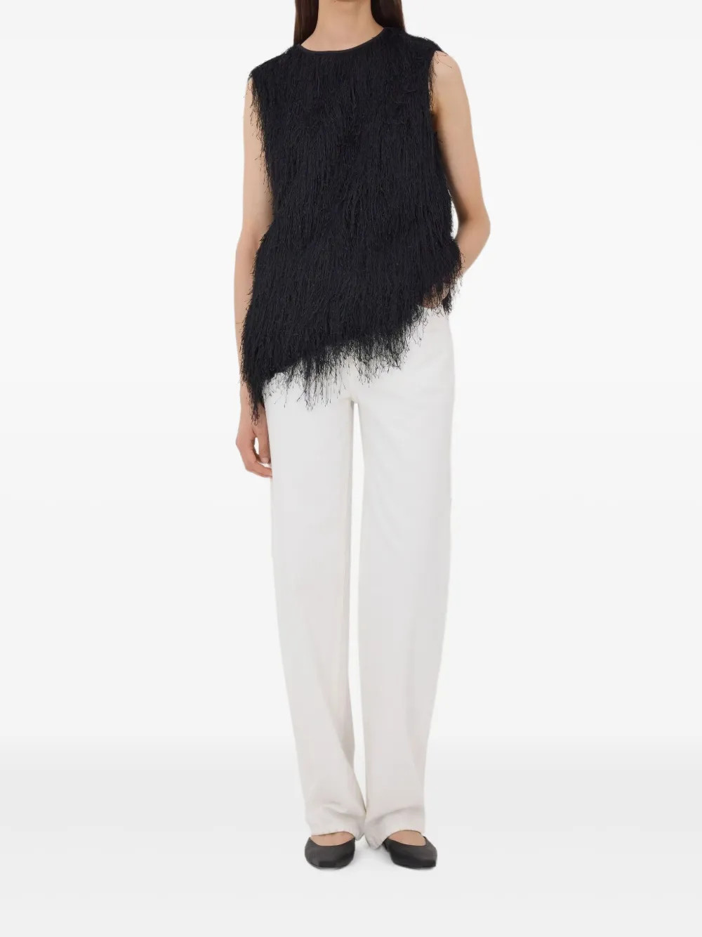 Yasmin fringed sleeveless vest | Farfetch Global