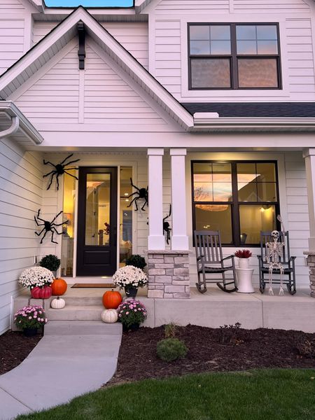 Halloween front porch! 

Spiders, skeleton, fall, pumpkins, mums 

#LTKHalloween #LTKSeasonal #LTKHoliday