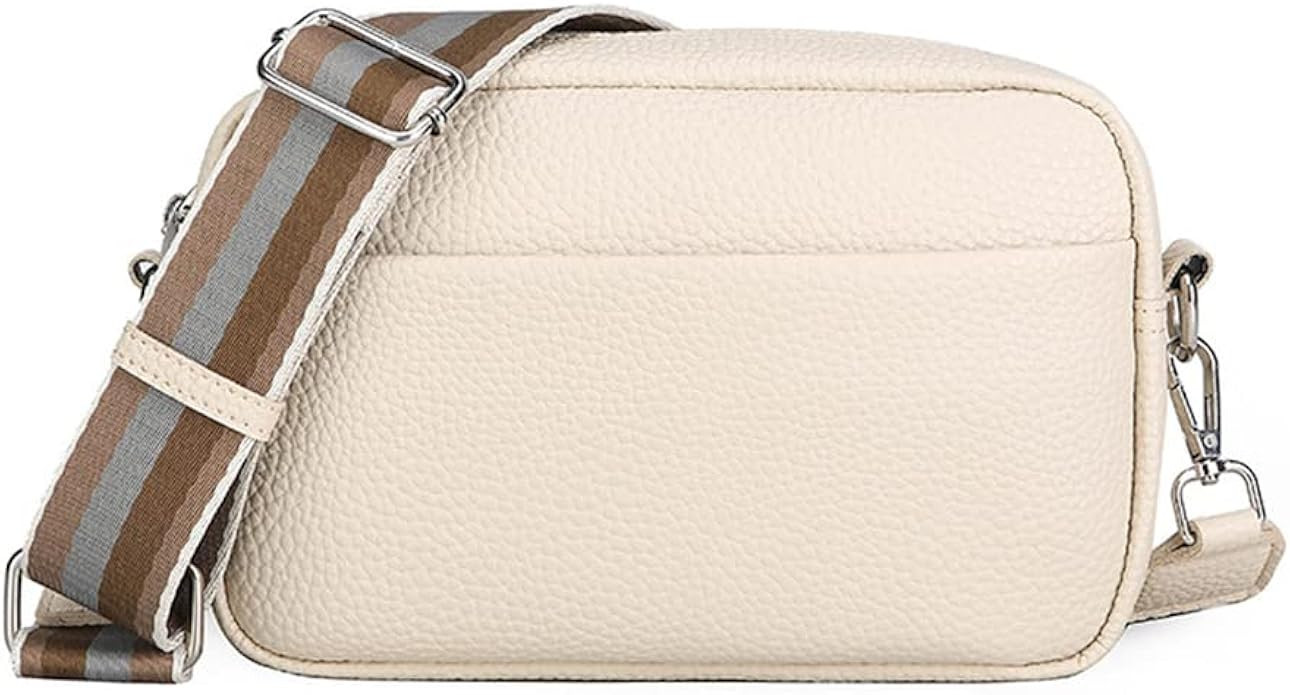 Lushandy Leather Crossbody Bags for Women Crossbody Camera Bag Purse Thick Strap Trendy Small Sho... | Amazon (US)